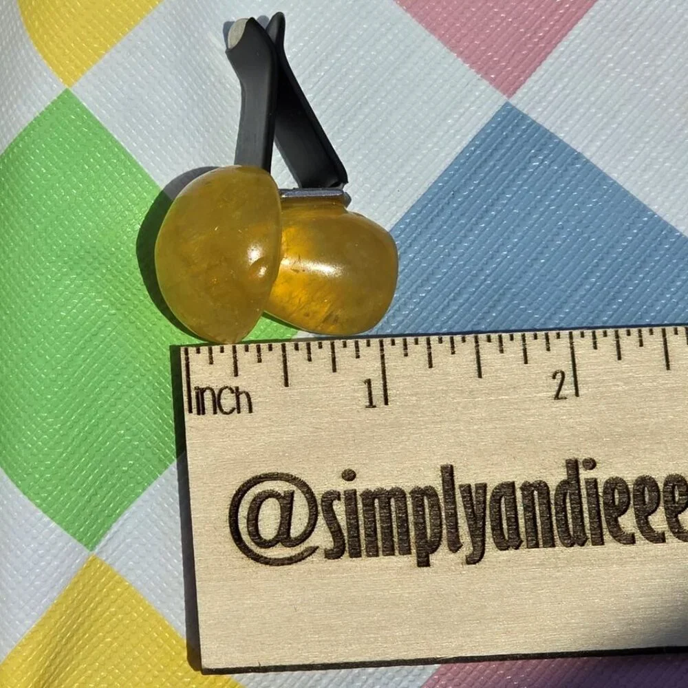 Yellow Fluorite Crystal Vent Clip - Picture 3 of 3